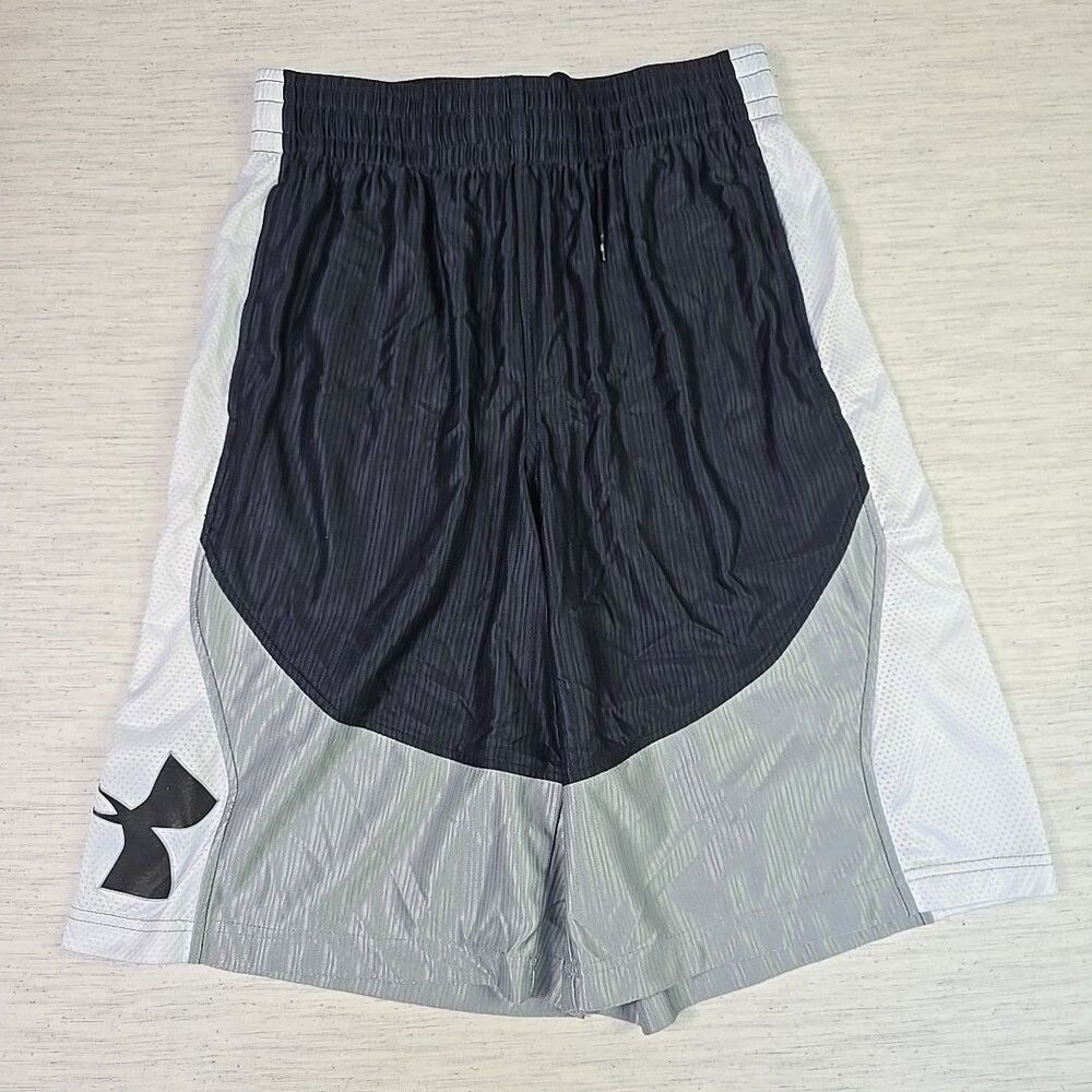 Under Armour Men’s Medium Loose Fit Basketball Shorts Black Gray